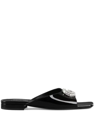 Gucci Leather Sandal. Shoes In Black