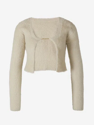 Jacquemus Cardigan La Maille Neve In Ivory