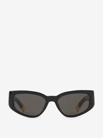 Jacquemus Rectangular Sunglasses In Black
