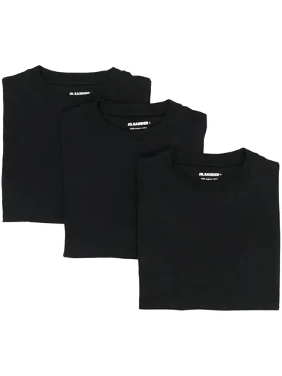 Jil Sander T-shirt With Ss 3pack Clothing In Black