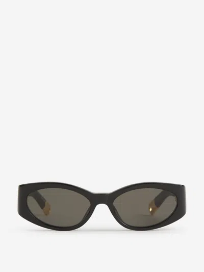 Linda Farrow Oval Sunglasses In Black