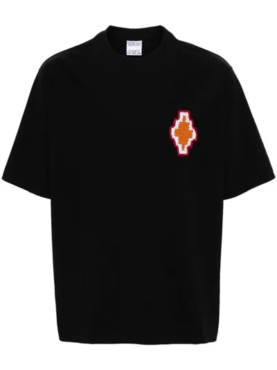 Marcelo Burlon County Of Milan Macrame Cross Cotton T-shirt In Black
