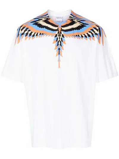 Marcelo Burlon County Of Milan Optical Wings Over T-shirt Clothing In White