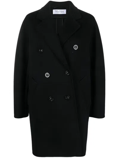 Max Mara Double-breasted Long-sleeved Coat  In Black