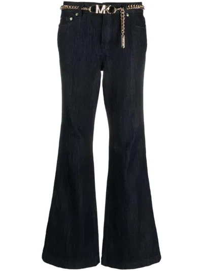 Michael Kors Flare Fit Jeans  In Blue