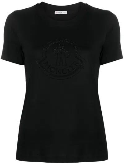 Moncler Ss T-shirt Clothing In Black