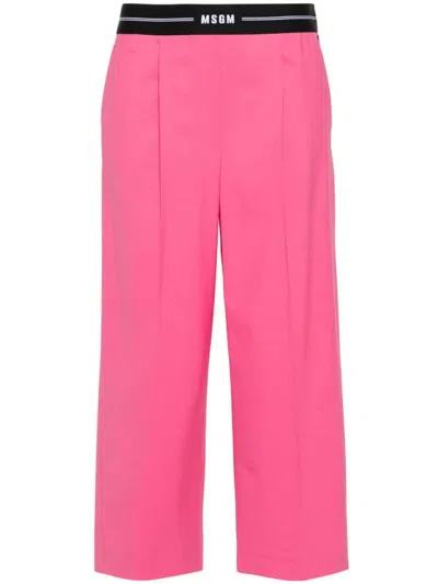 Msgm Pants Clothing In Pink & Purple