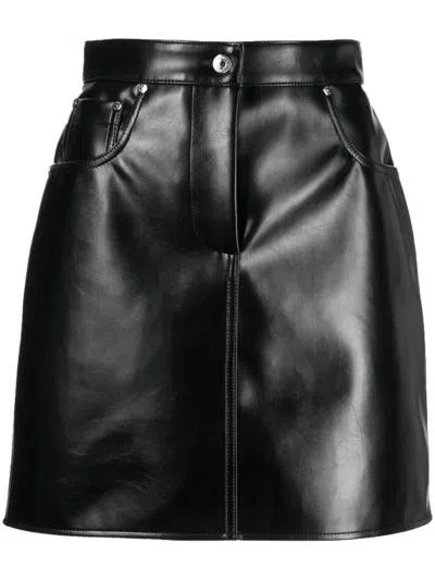 Msgm High Waist Slim Cut Mini Skirt In Black