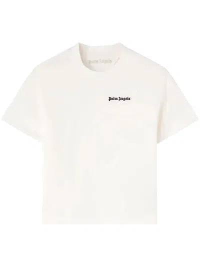 Palm Angels Classic Logo Fitted Tee Clothing In White