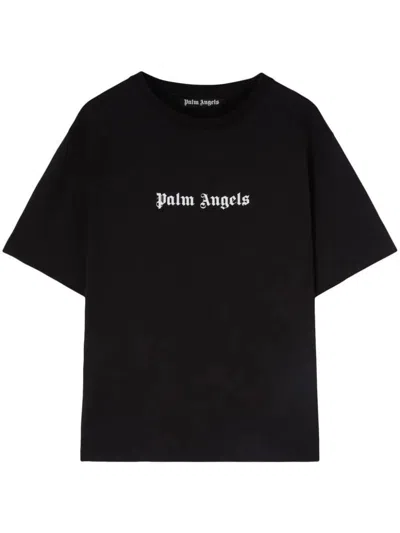 Palm Angels Logo Slim Tee Clothing In Black