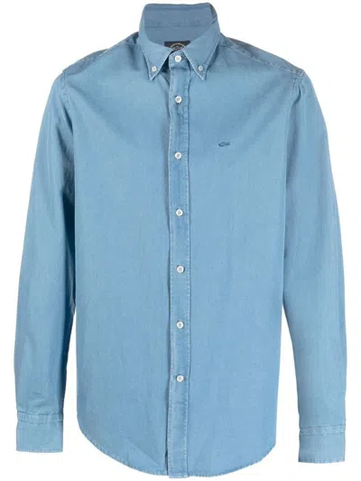 Paul & Shark Denim Shirt Clothing In Blue