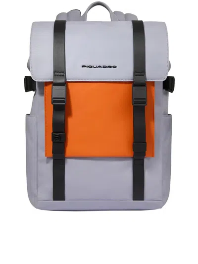 Piquadro Leather Laptop Backpack 14" Bags In Grey