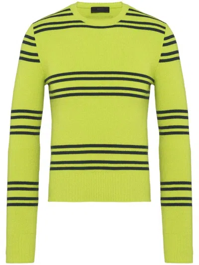 Prada Lambswool Crew-neck Sweater In Multi-colored