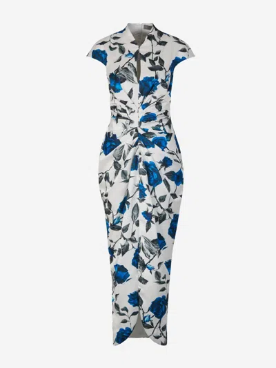 Rasario Floral Motif Midi Dress In Inspired By Chinese Qipao Dress