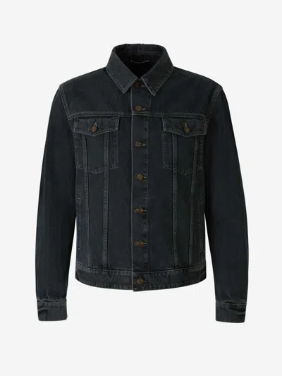 Saint Laurent Cotton Denim Jacket In Black