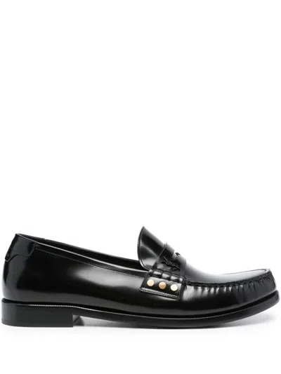 Saint Laurent Lo Loafer Shoes In Black