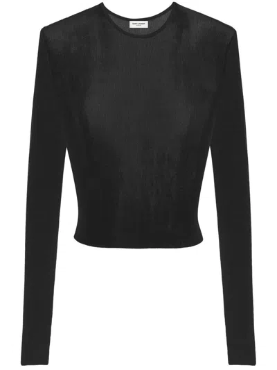 Saint Laurent Pullover Clothing In Black
