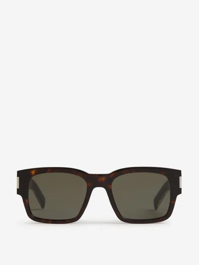 Saint Laurent Rectangular Sunglasses In Dark Brown