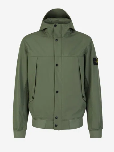 Stone Island Hood Technical Jacket In Military Green