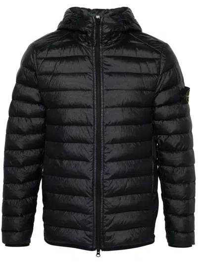 Stone Island Real Feather Jacket Clothing In Blue