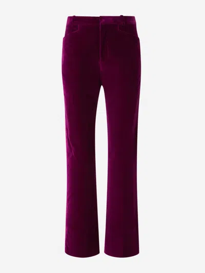 Tom Ford Formal Velvet Trousers In Purple