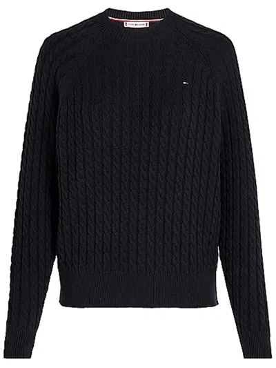 Tommy Hilfiger Co Cable C-nk Sweater Clothing In Blue