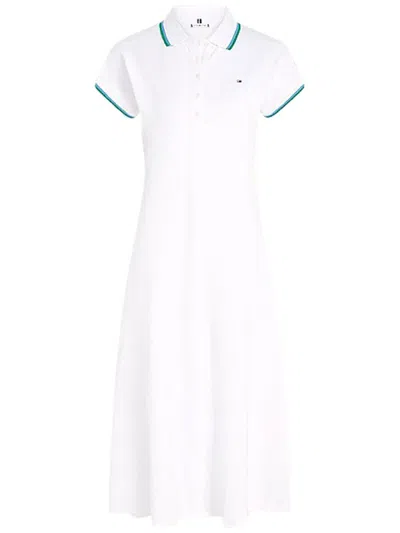 Tommy Hilfiger F&f Stp Slv Knee Polo Dress Clothing In White