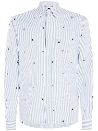 Tommy Hilfiger Fil Coupe Global Stripe Rf Shirt Clothing In Blue