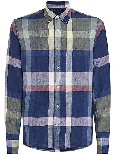 Tommy Hilfiger Linen Multi Check Rf Shirt Clothing In Multicolour