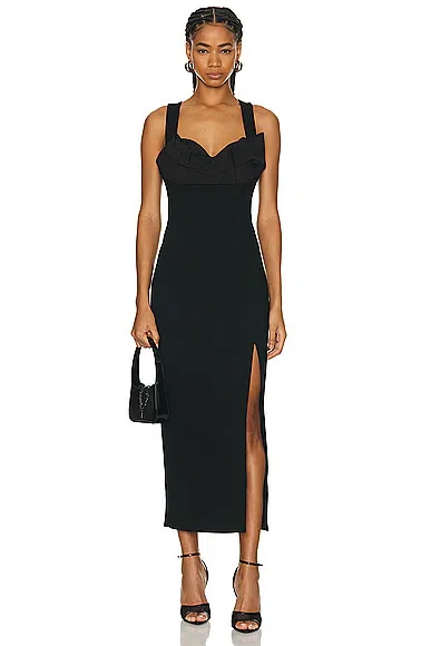Rachel Gilbert Farley crystal-embellished gown dress - Black