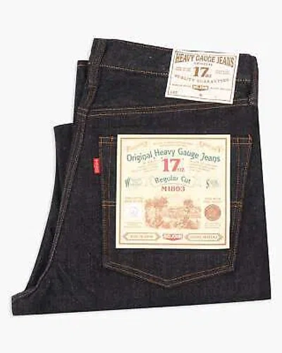 Pre-owned Big John M1803 17oz Heavy Gauge Straight Fit Selvedge Mens Jeans - Indigo One Wa