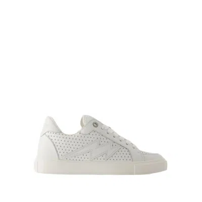 Zadig & Voltaire La Flash Leather Sneakers In White