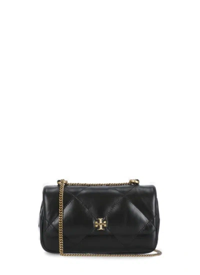 Tory Burch Mini Kira Diamond Quilted Leather Flap Bag In Black