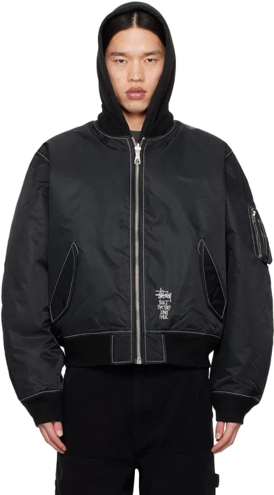 Stussy Built Bomber Jacket In Black