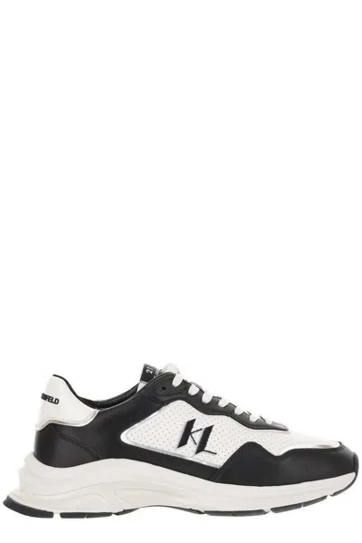 Karl Lagerfeld Monogram Lux Finesse Sneakers In Black