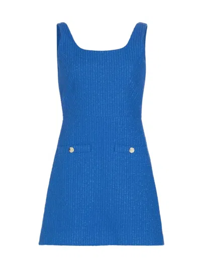 Veronica Beard Sabra Tweed Mini Dress In Cobalt