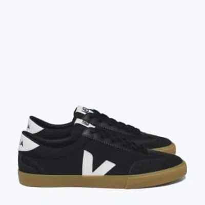 Veja Volley V-logo Canvas Low-top Trainers In Blk/white