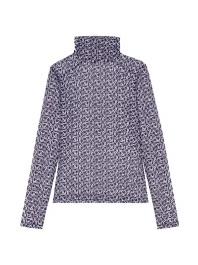 Maje Womens Bicolore Graphic-pattern Semi-sheer Stretch-woven Top