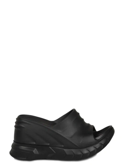 Givenchy Marshmallow Wedge Sandals In Black