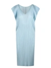 Issey Miyake Women's March Pleated Cap-sleeve Midi-dress In Blue