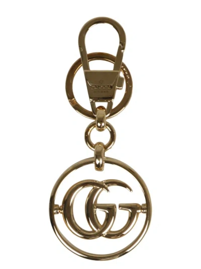 Gucci Double G Keychain In Gold