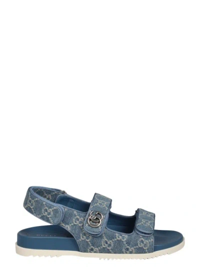 Gucci Double G Sandal In Blue