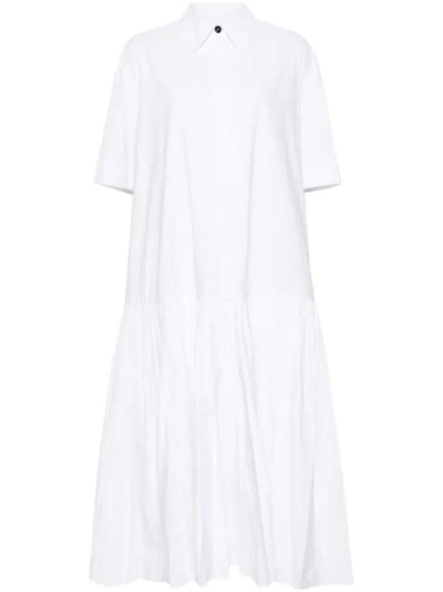 Jil Sander Midi Dress In White