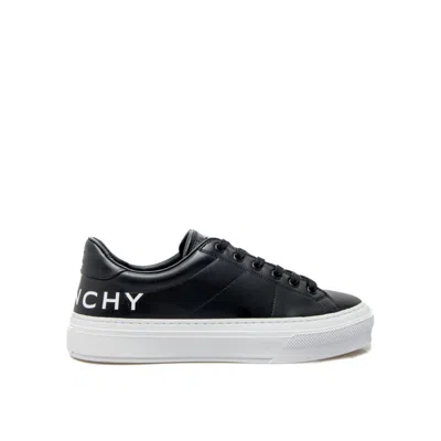 Givenchy City Sport Leather Sneakers In Black
