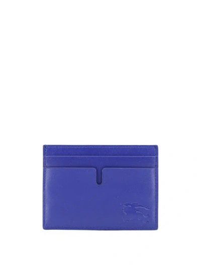 Burberry Leather Card Holder In Blue