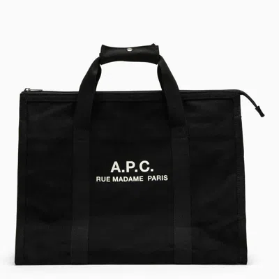Apc A.p.c. Man Black Canvas Recuperation Shopping Bag