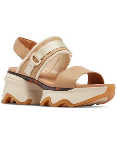 Sorel Kinetic Impact Slingback Sandals In Honest Beige,honey White