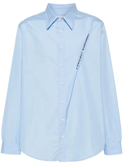 Y/project Shirt With Embroidery In Blue