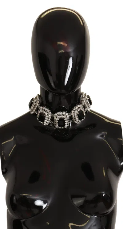 Dolce & Gabbana Elegant Crystal Choker Necklace In Silver
