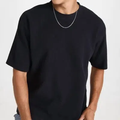 Theory Men Oversized Terry Tee In Baltic In Black